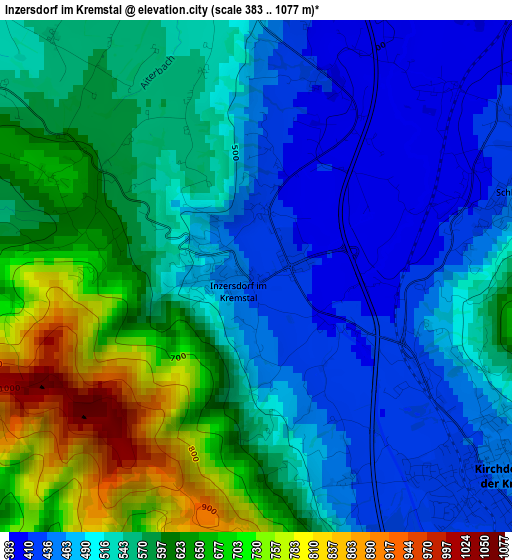 Inzersdorf im Kremstal elevation map