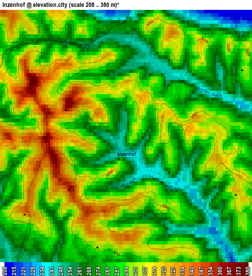 Inzenhof elevation map