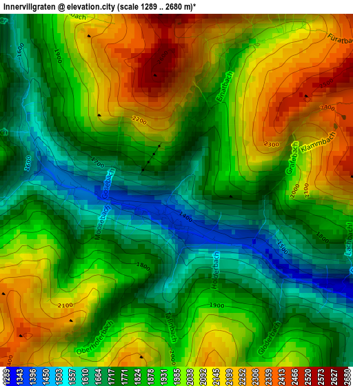 Innervillgraten elevation map