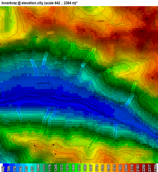 Innerbraz elevation map