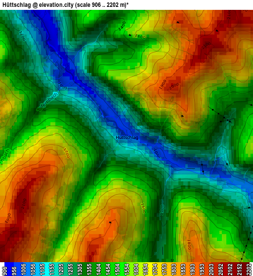 Hüttschlag elevation map