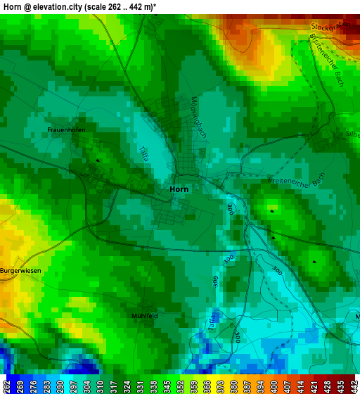 Horn elevation map