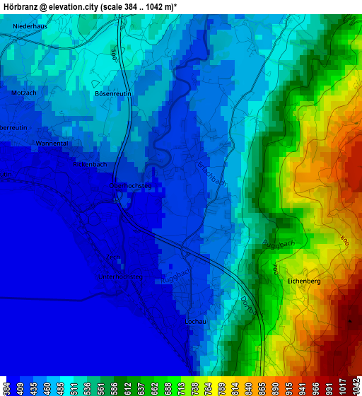 Hörbranz elevation map