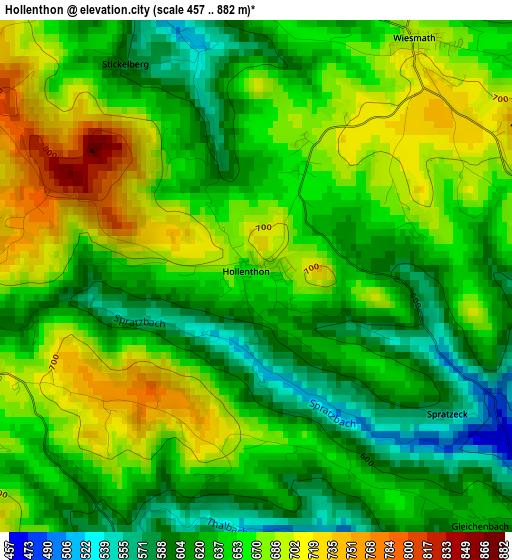 Hollenthon elevation map