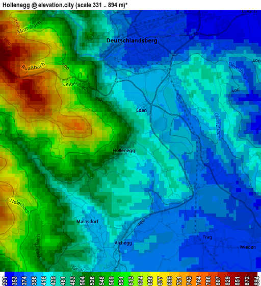 Hollenegg elevation map