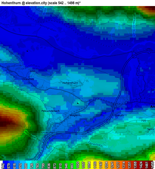 Hohenthurn elevation map