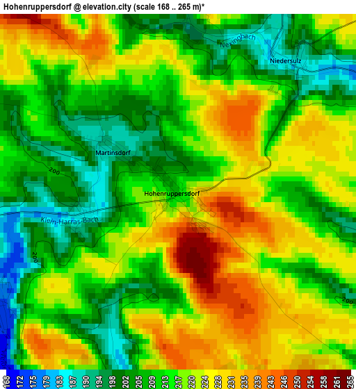 Hohenruppersdorf elevation map