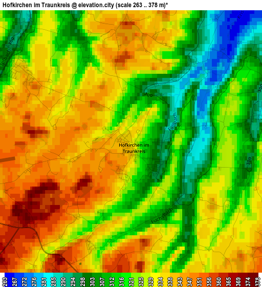 Hofkirchen im Traunkreis elevation map