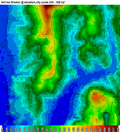 Hof bei Straden elevation map