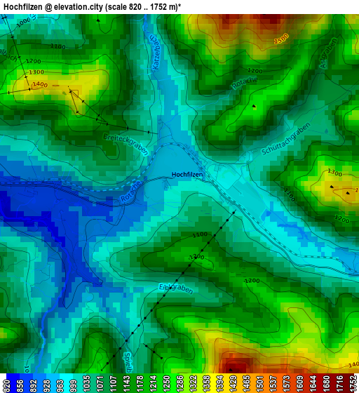 Hochfilzen elevation map