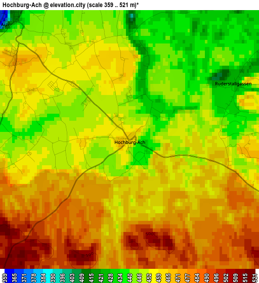 Hochburg-Ach elevation map