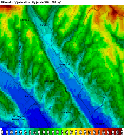 Hitzendorf elevation map