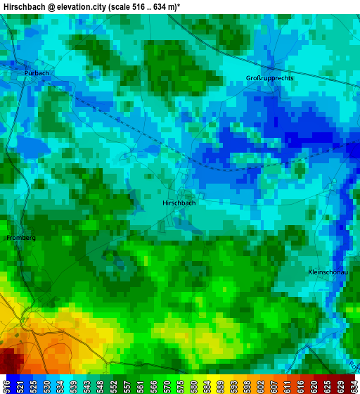 Hirschbach elevation map
