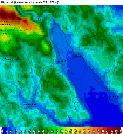 Hirnsdorf elevation map