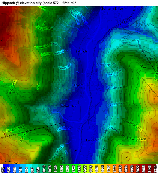 Hippach elevation map