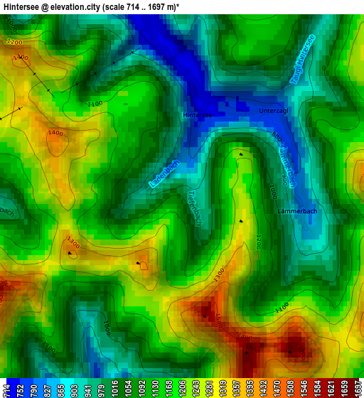 Hintersee elevation map