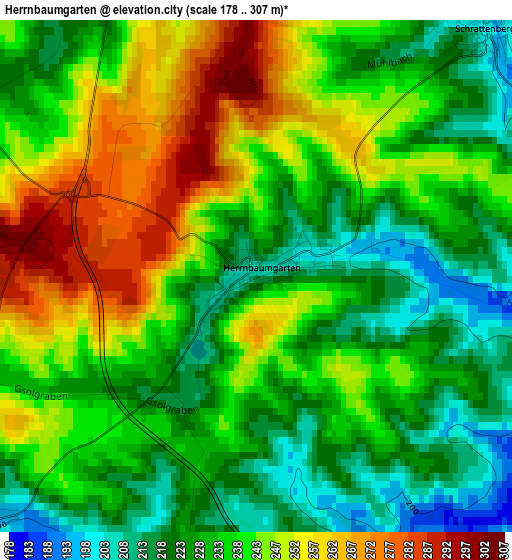 Herrnbaumgarten elevation map