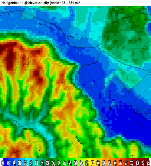 Heiligenbrunn elevation map