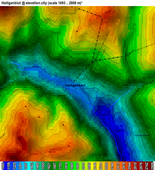 Heiligenblut elevation map