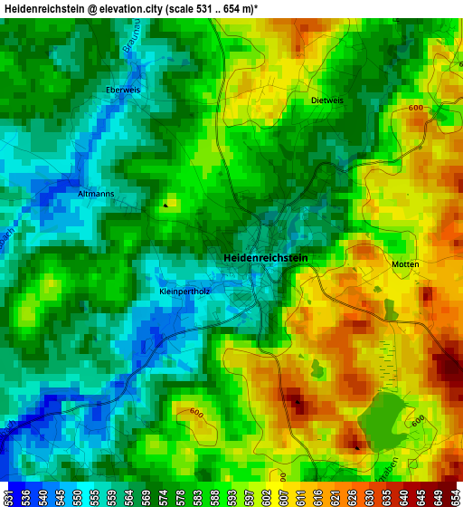 Heidenreichstein elevation map