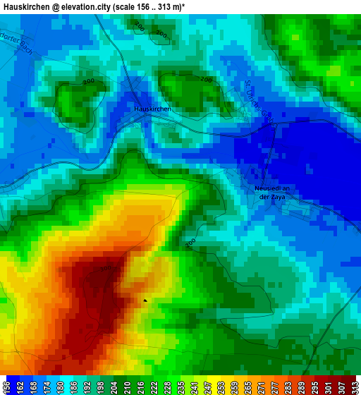 Hauskirchen elevation map