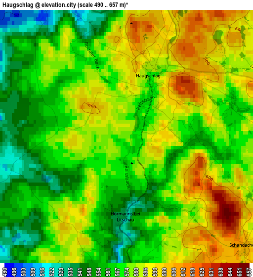 Haugschlag elevation map