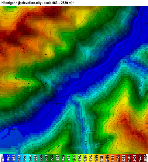 Häselgehr elevation map