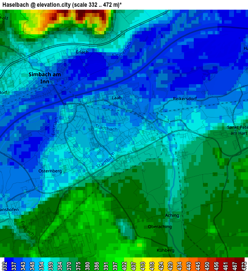 Haselbach elevation map