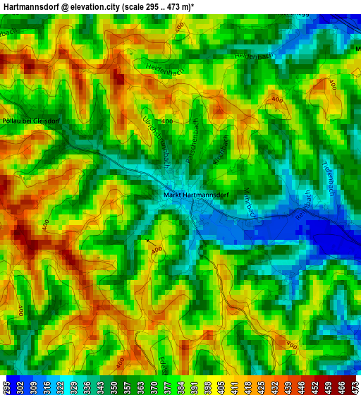 Hartmannsdorf elevation map