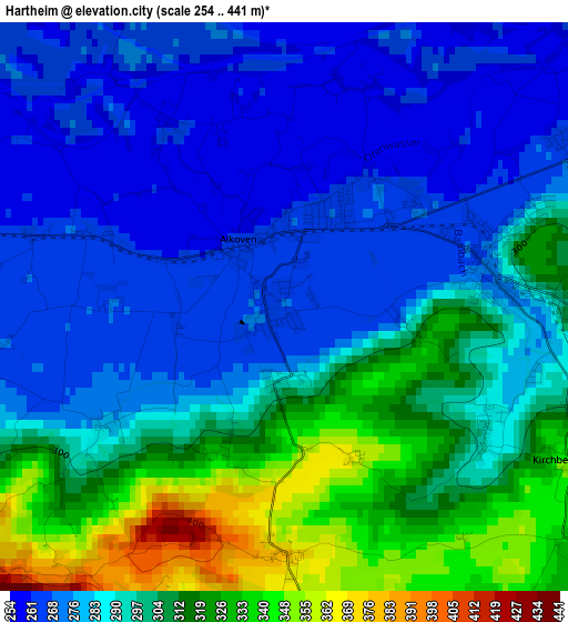 Hartheim elevation map