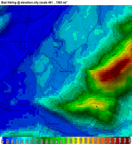 Bad Häring elevation map