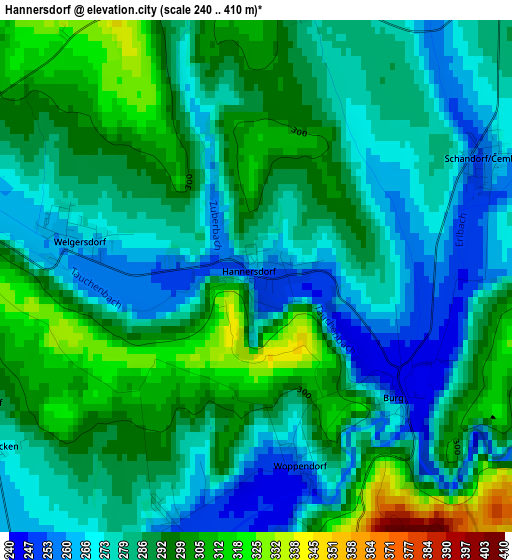 Hannersdorf elevation map