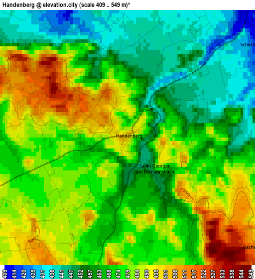 Handenberg elevation map