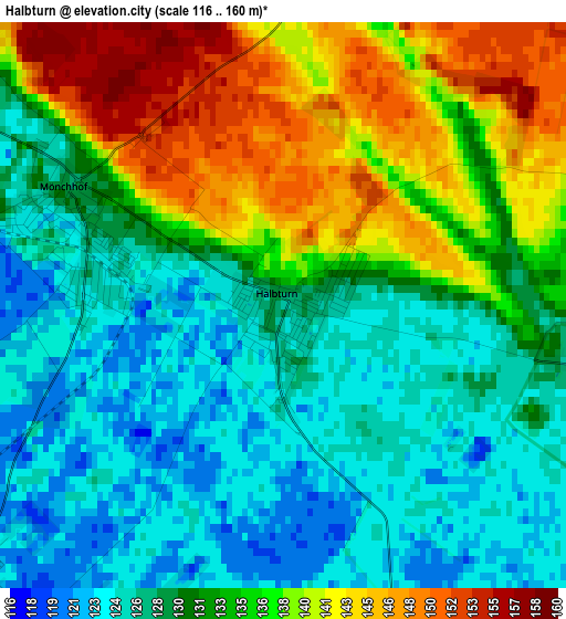 Halbturn elevation map