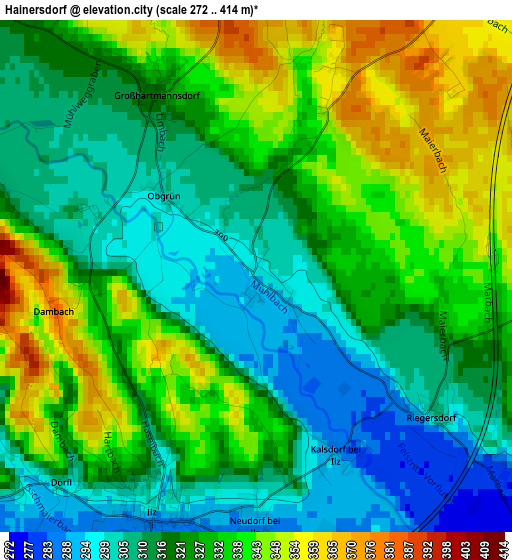 Hainersdorf elevation map