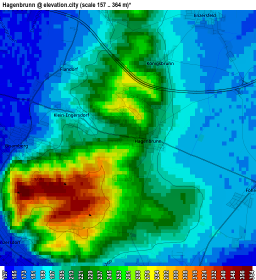 Hagenbrunn elevation map