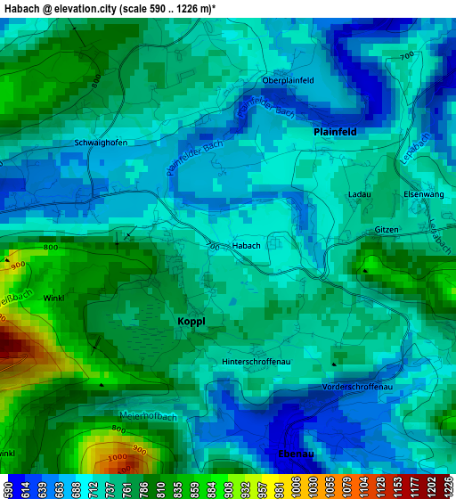 Habach elevation map