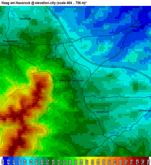Haag am Hausruck elevation map