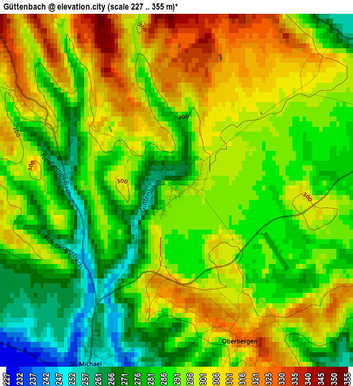 Güttenbach elevation map