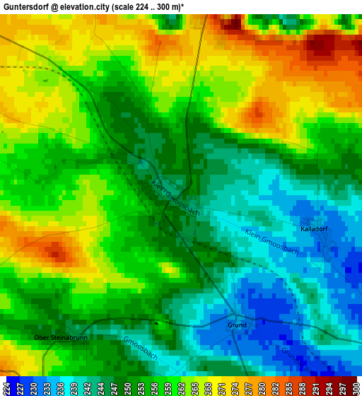 Guntersdorf elevation map