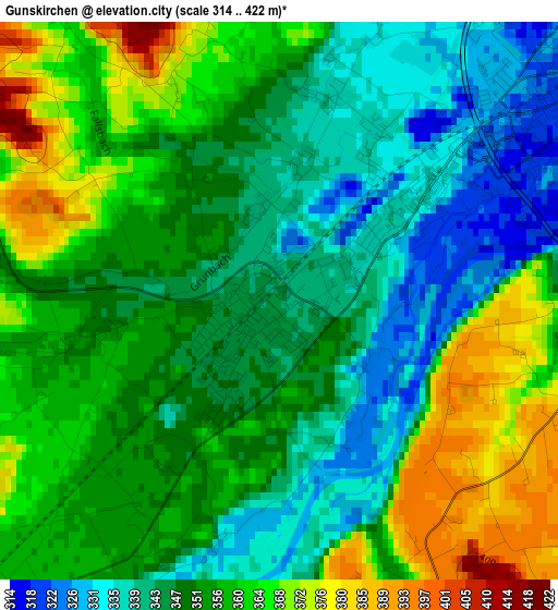 Gunskirchen elevation map