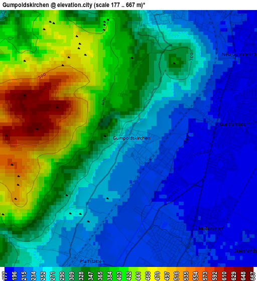 Gumpoldskirchen elevation map