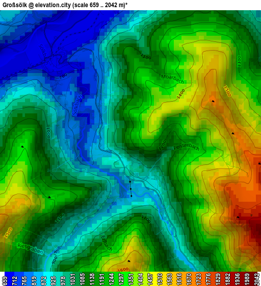 Großsölk elevation map