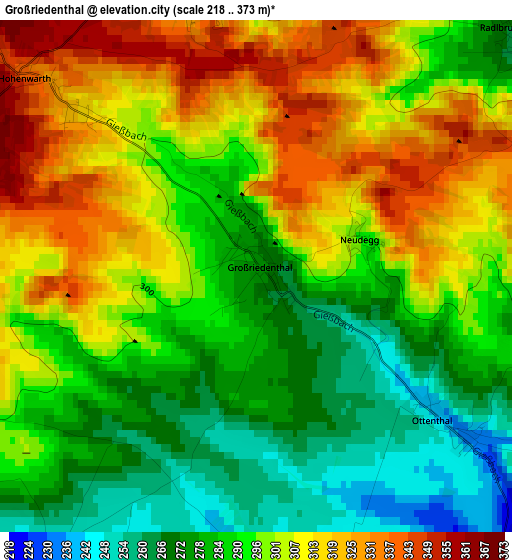 Großriedenthal elevation map