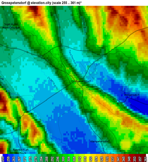 Grosspetersdorf elevation map