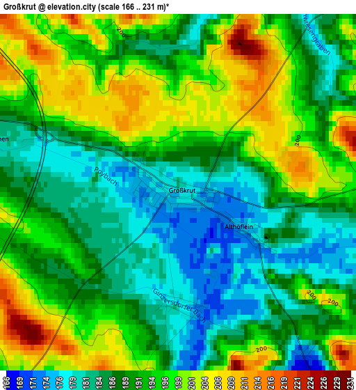 Großkrut elevation map