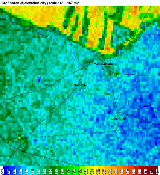 Großhofen elevation map