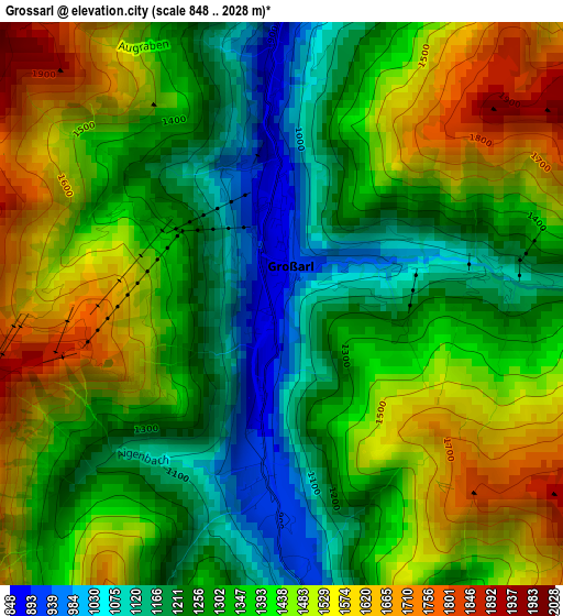 Grossarl elevation map