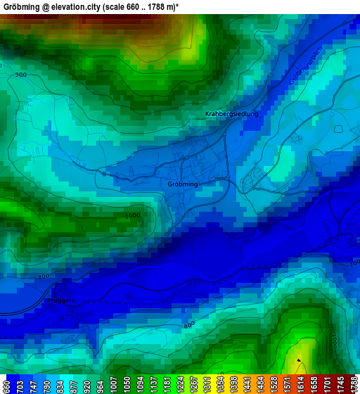 Gröbming elevation map