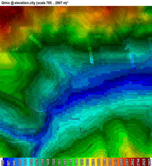 Grins elevation map